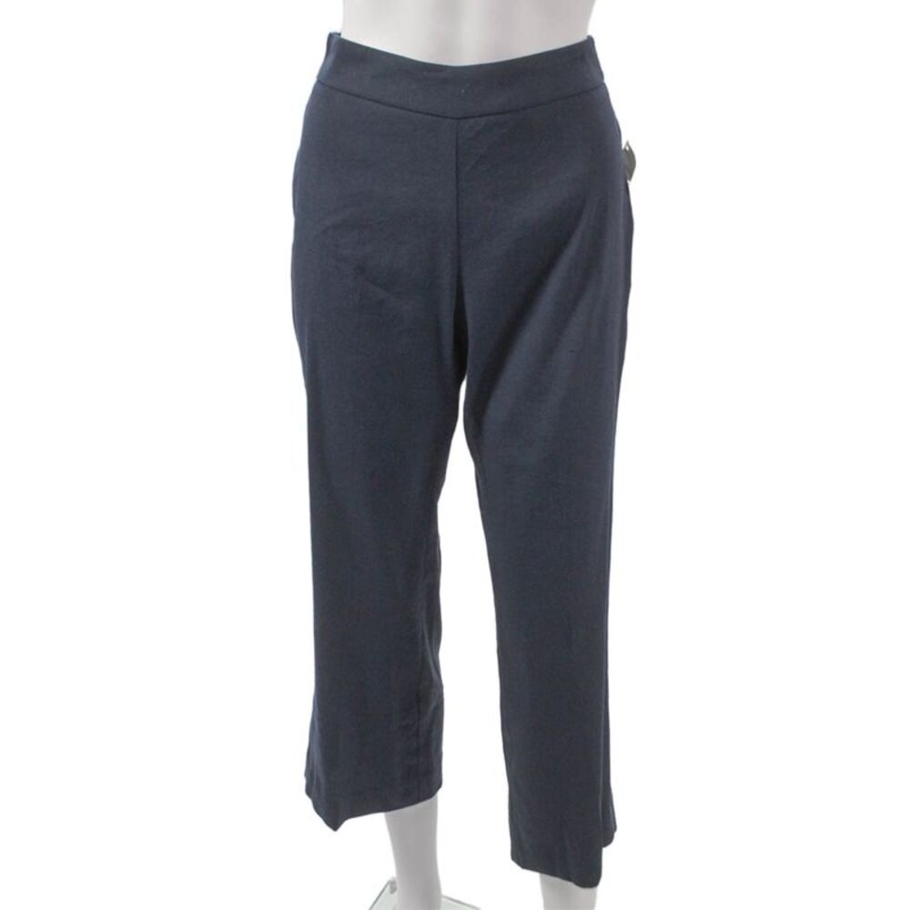 Estelle & Finn Womens Ankle Pants Blue Linen Pull On 25 Inseam Size 0
